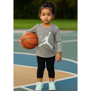 Air Jordan Girls 5 Gray Reflective Ink Jumpman 4-5 Yrs Old Sporty